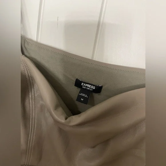 Express Body Contour Faux Leather Cami Midi Dress - Picture 10 of 11